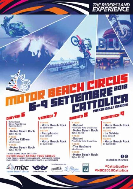 Eventi e street food per la MotoGP e Motor & Motor Beach Circus a Cattolica 2018