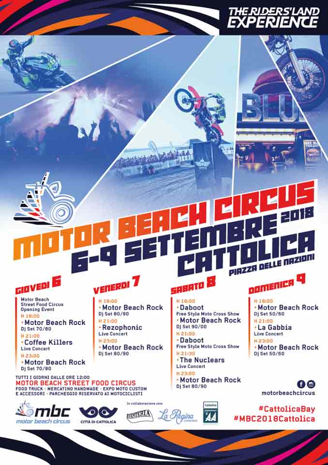 Eventi e street food per la MotoGP e Motor & Motor Beach Circus a Cattolica 2018