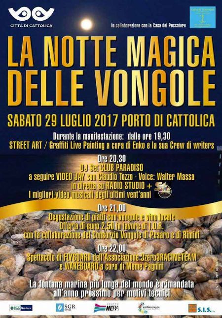 Sapori ed eventi per la Notte Magica delle Vongole a Cattolica